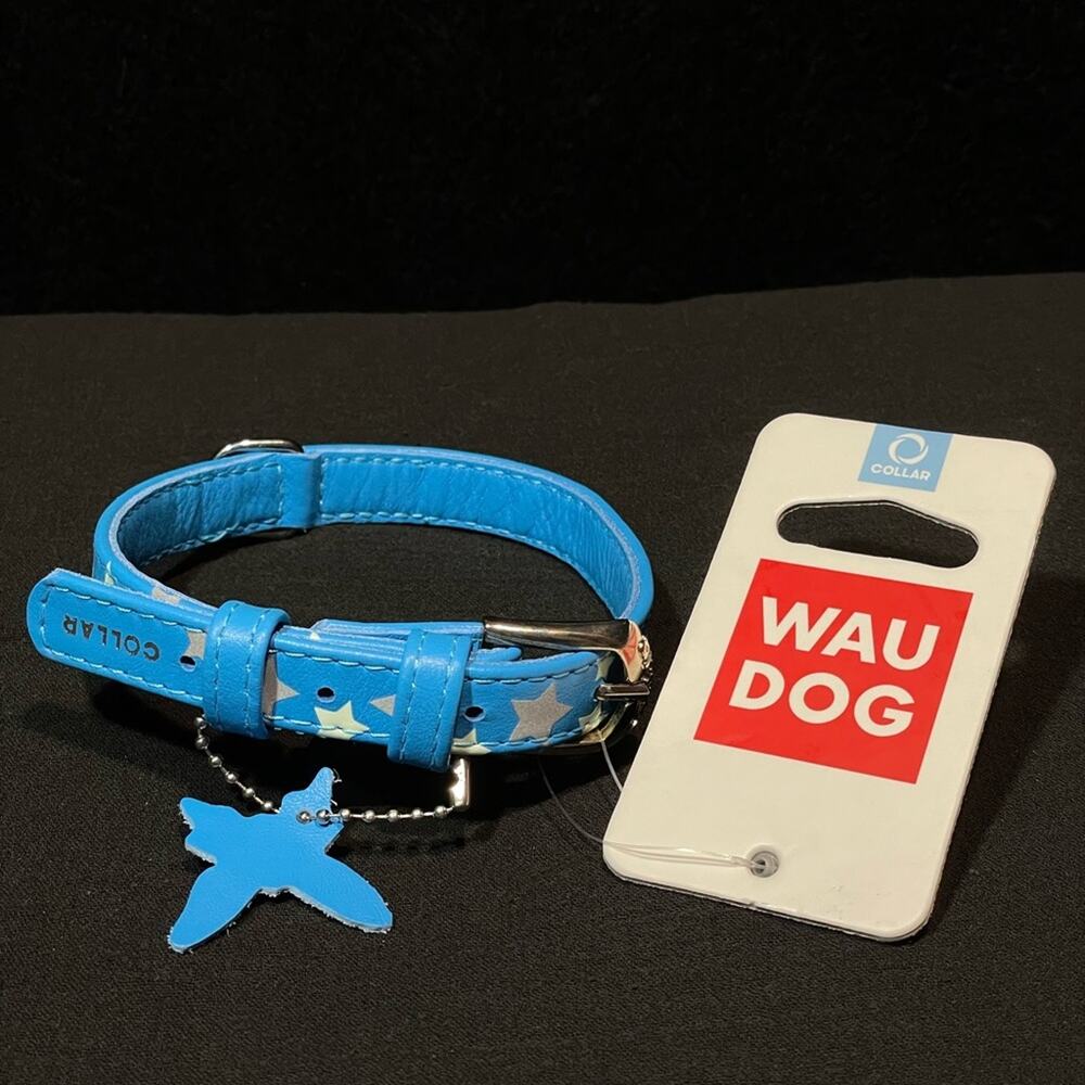 P0001 Pet Collar Light Blue with Stars